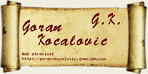 Goran Kočalović vizit kartica
